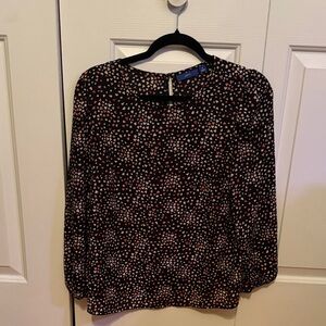 Apt. 9 Black and Pink Heart Print Blouse